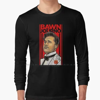 Bawnjourno Почит Горалами Тениска с дълъг ръкав Inglourious Basterds Брад Пит Забавен Хумор на филма е Пародия на филм за Втората световна война